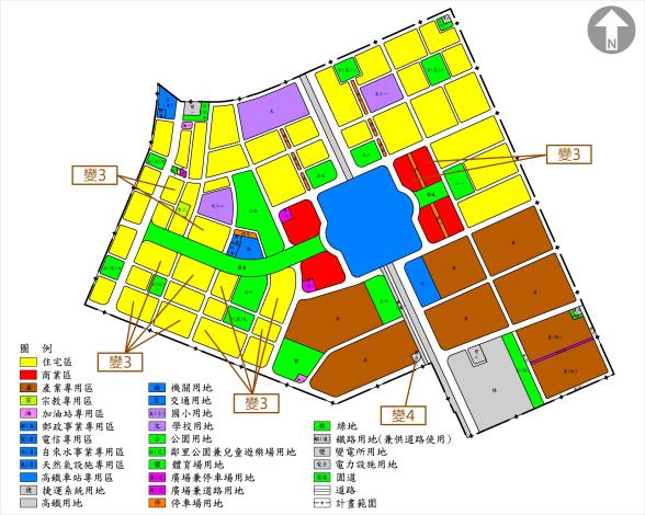 圖1-高鐵臺南車站特定區(一通)變更內容位置示意圖