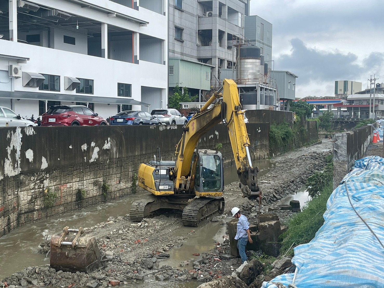 永康區太子廟中排護岸基腳沖刷損壞  市府第一時間修復今日將完成