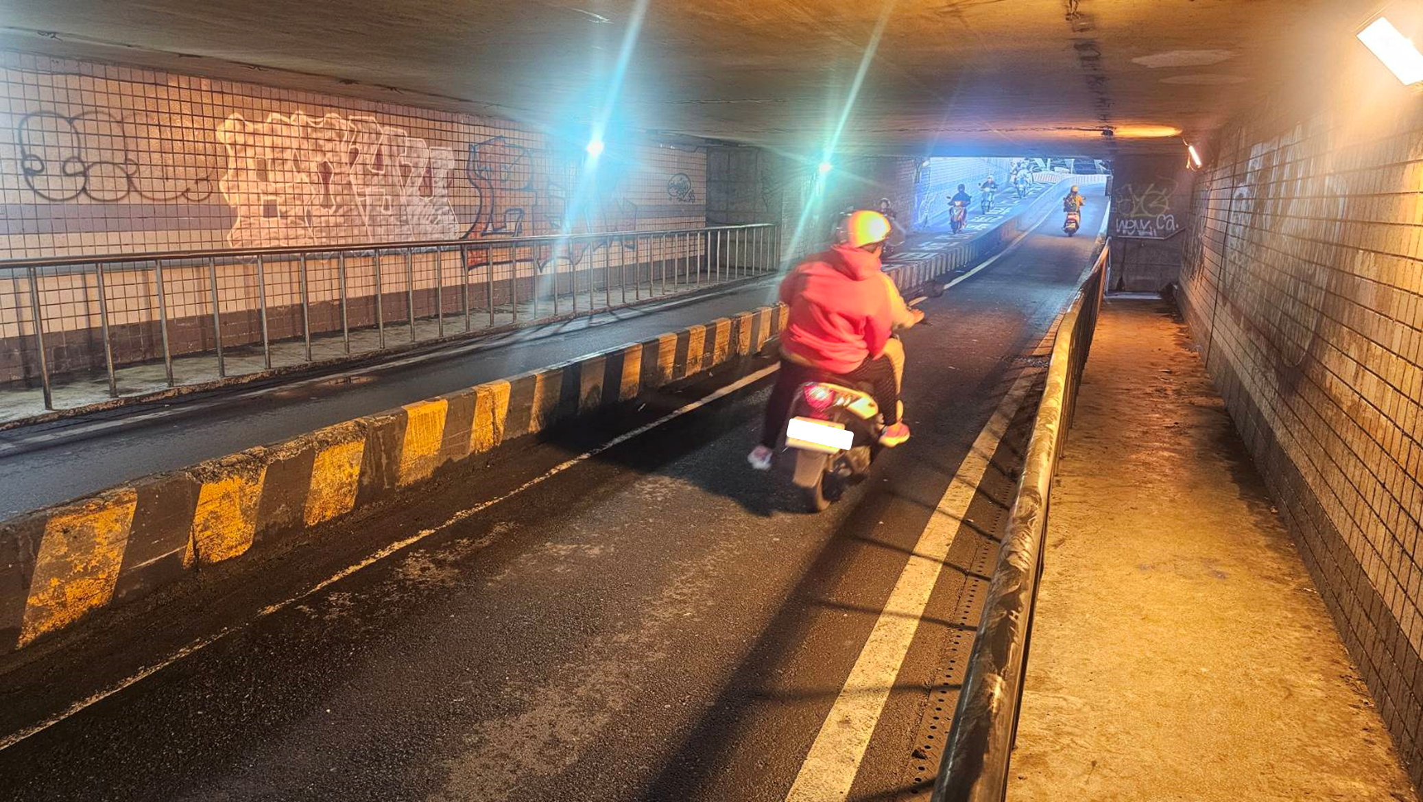 永康區中正路地下機車道積淹水已解決並開放通行