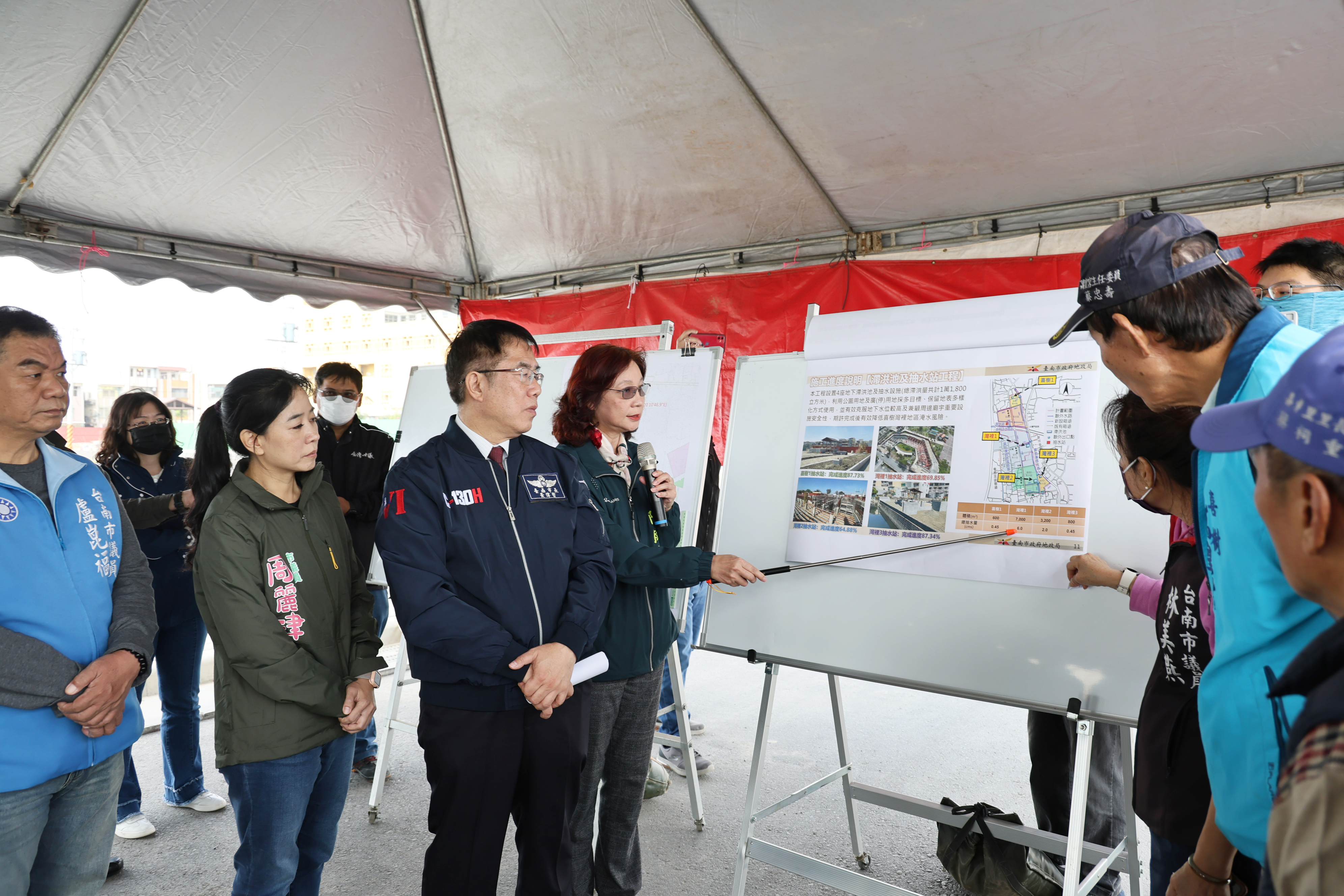 黃偉哲視察喜樹灣裡市地重劃工程  盼如期如質完工帶動南區發展