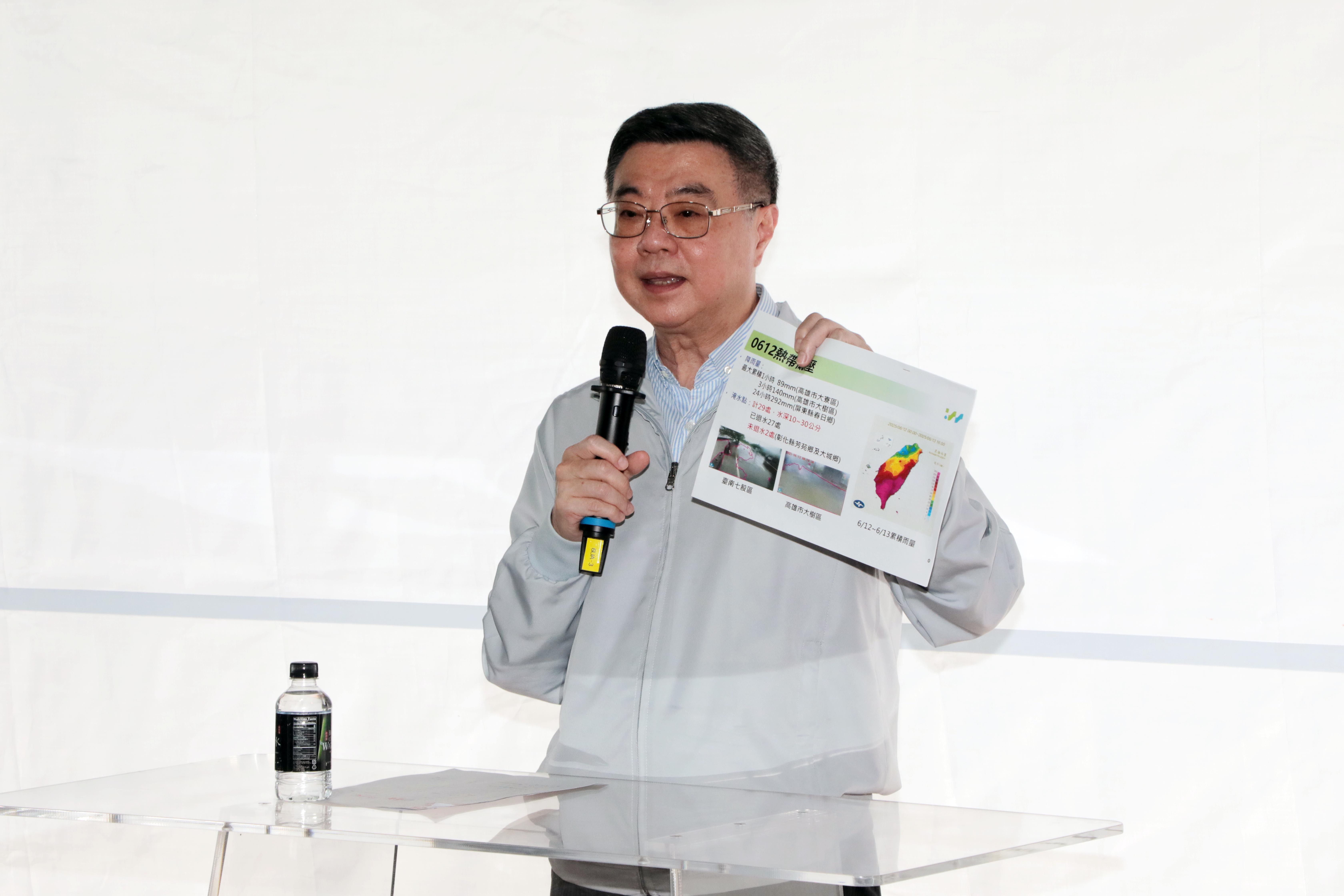 行政院長卓榮泰視察曾文溪排水  黃偉哲親自陪同爭取補助推動水利建設
