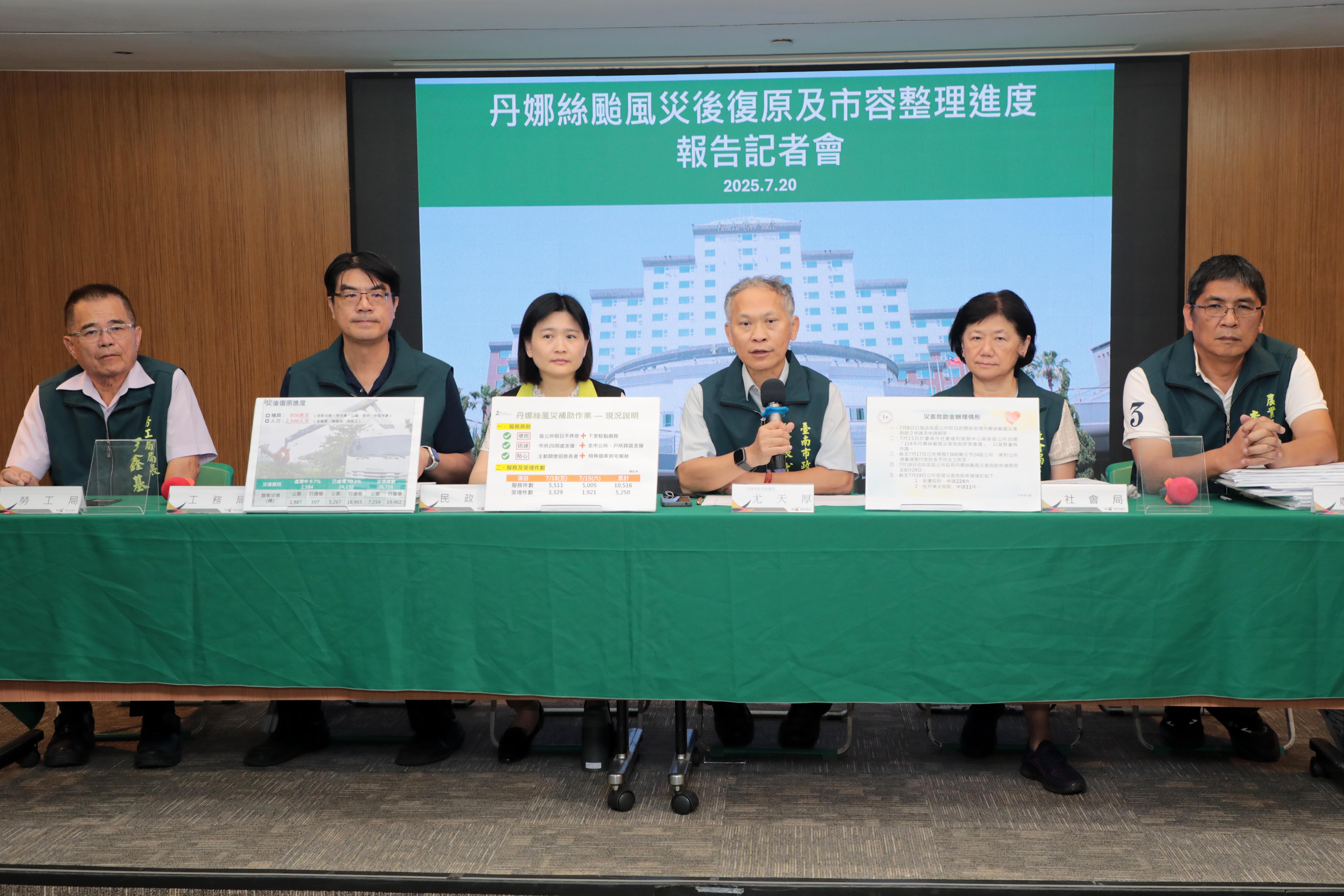 南市府強調風災補助申辦流程「表格簡化、弱勢個案協助」 譴責詐徒趁火打劫、網路散布不實言論