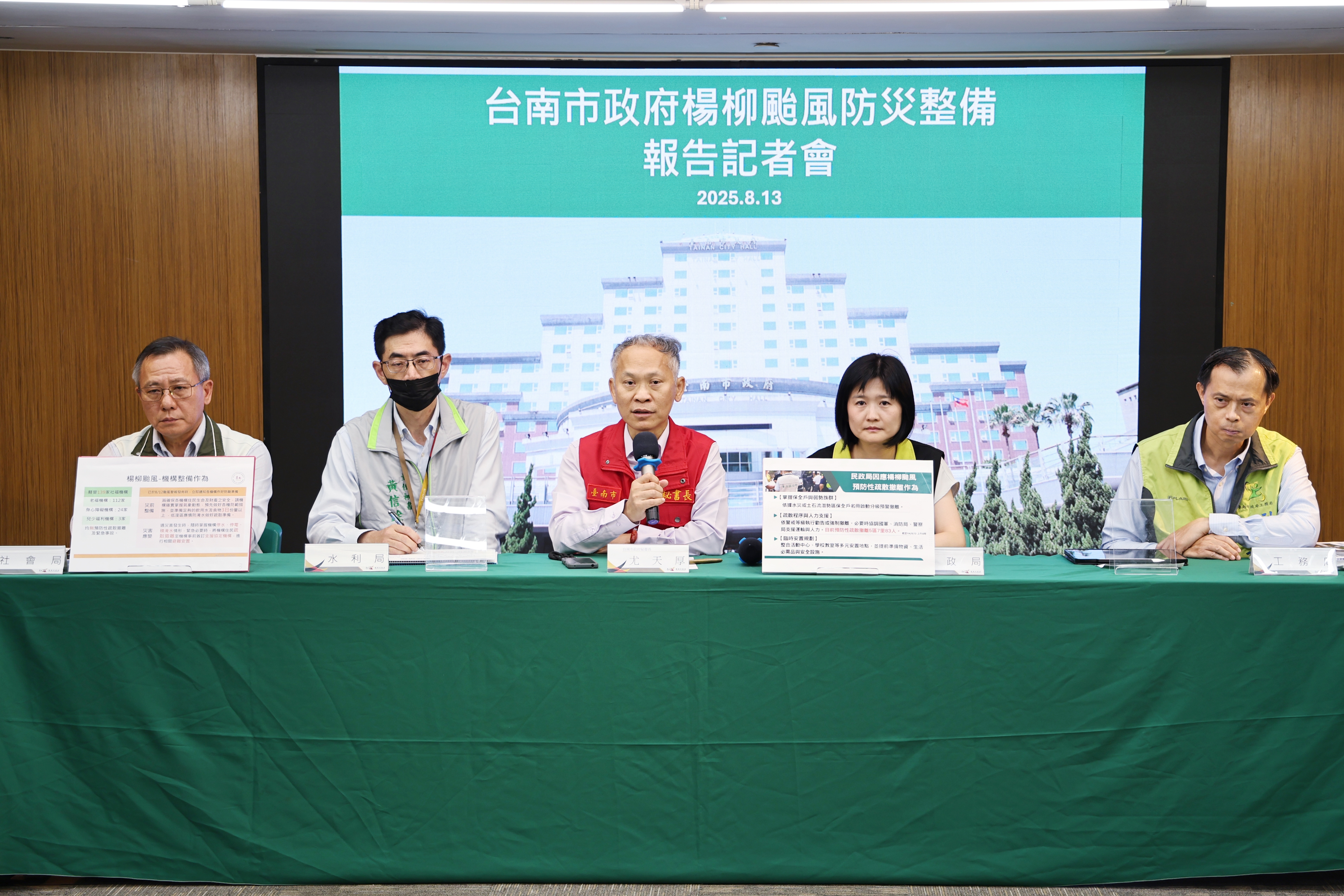 全力防範楊柳颱風來襲 南市府整合各單位全方位應變保障市民安全