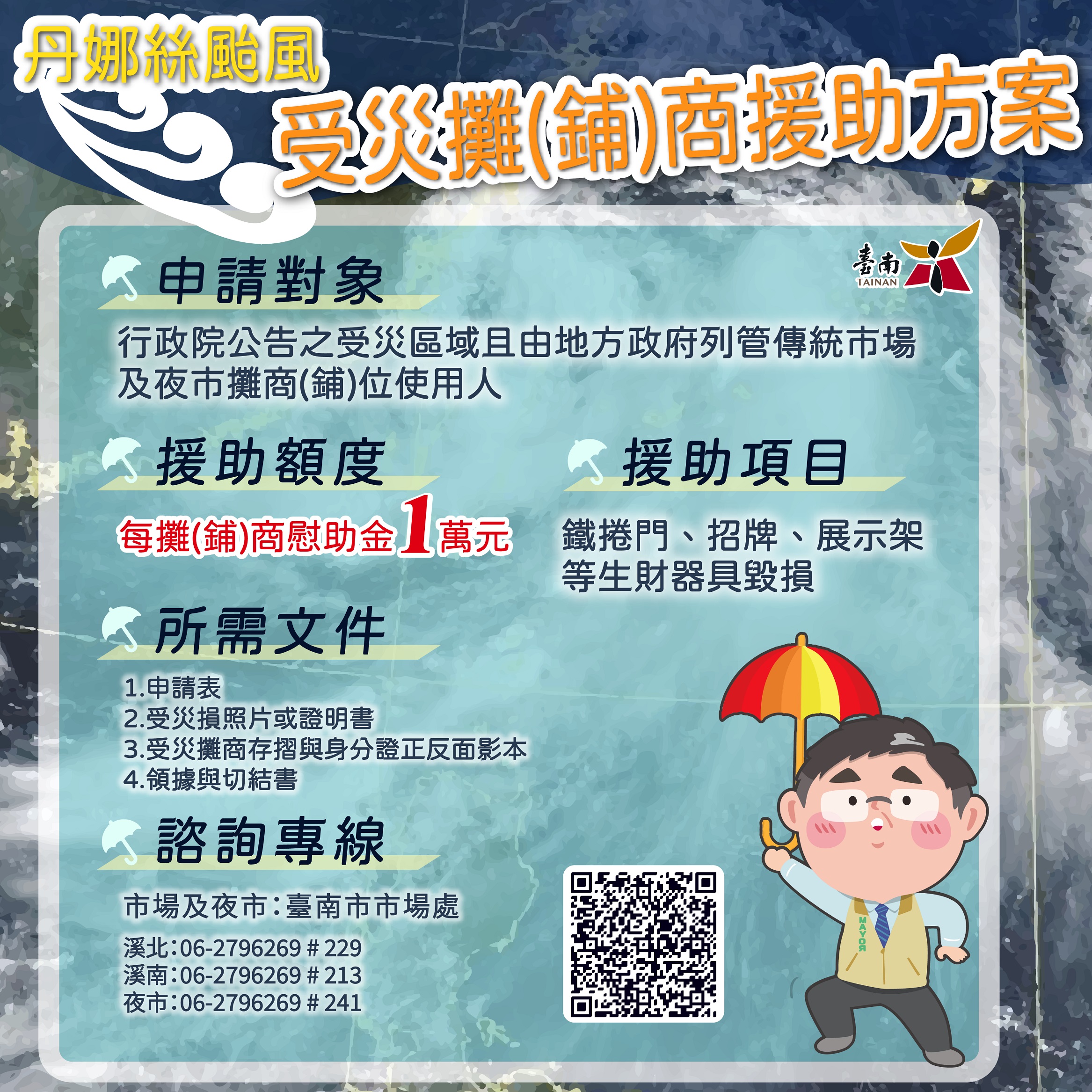 災後復原不停歇 南市府與中央齊心護攤商