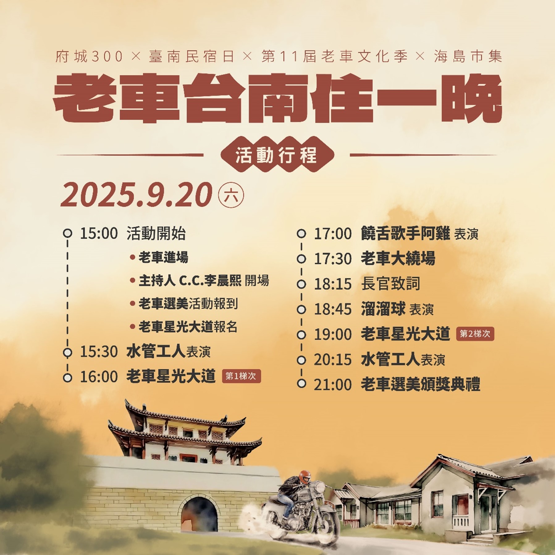 台南民宿文化發展協會結合老車文化季「老車台南住一晚」展現懷舊風華 推升觀光產值