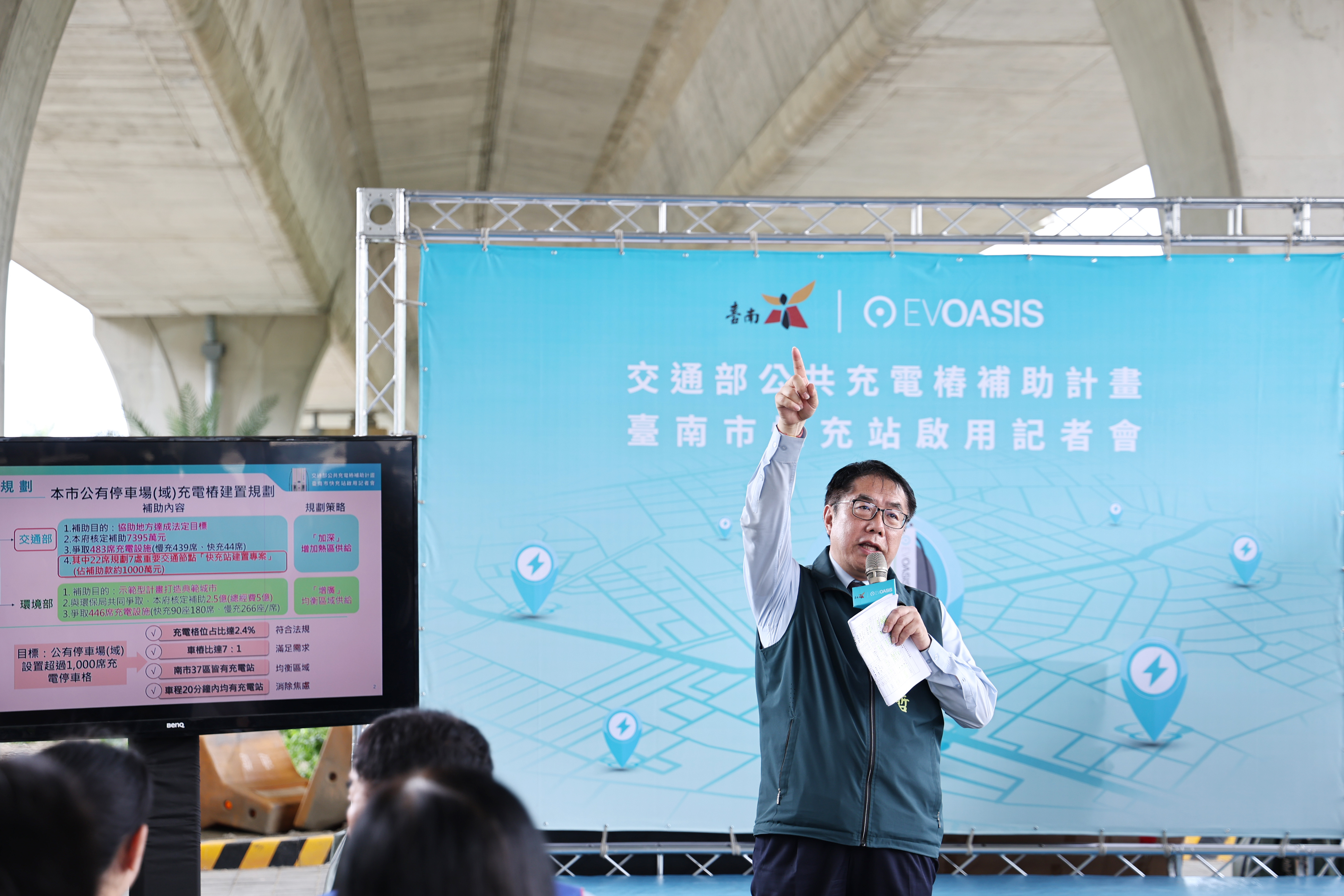 南市首批快充站6處充電格正式上線 黃偉哲歡迎電動車主多加利用