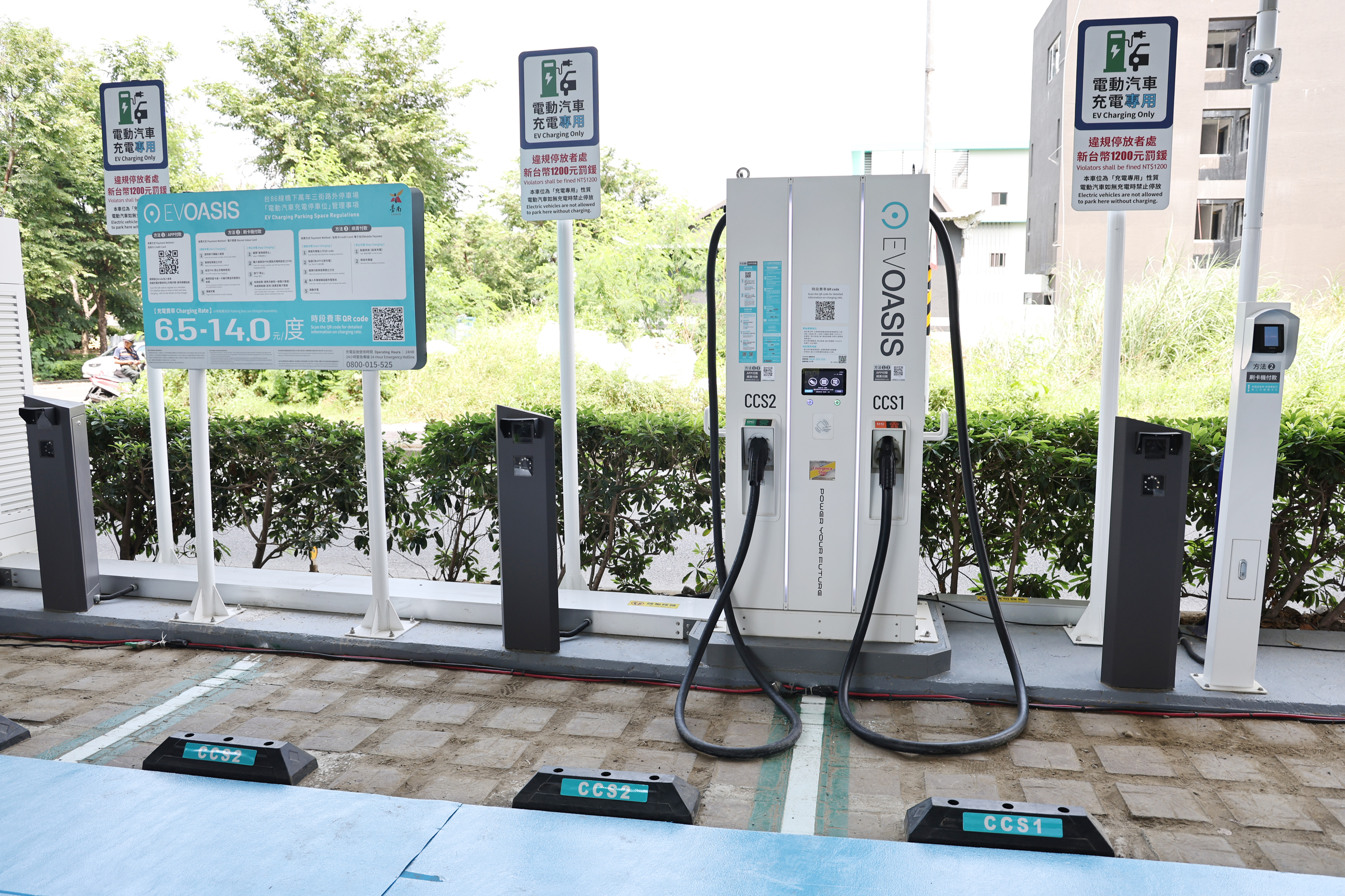 南市首批快充站6處充電格正式上線 黃偉哲歡迎電動車主多加利用