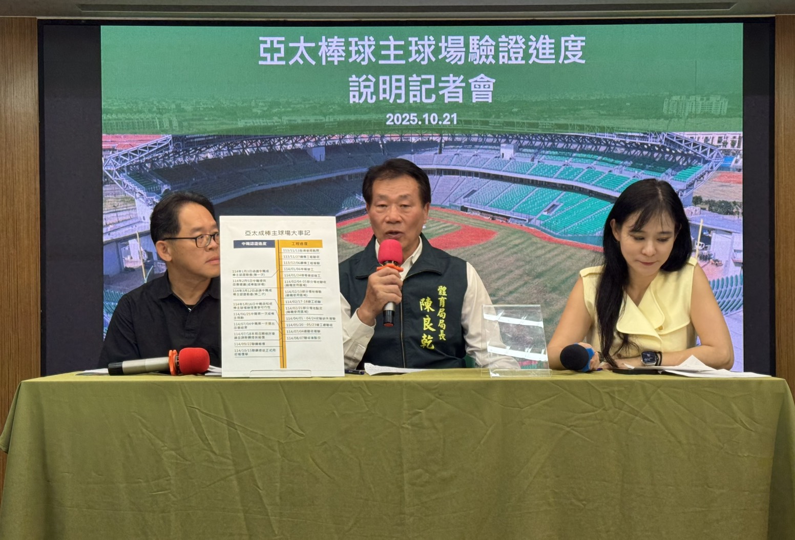 加速亞太球場職棒認證 南市府攜手統一獅　打造南臺灣職棒新地標