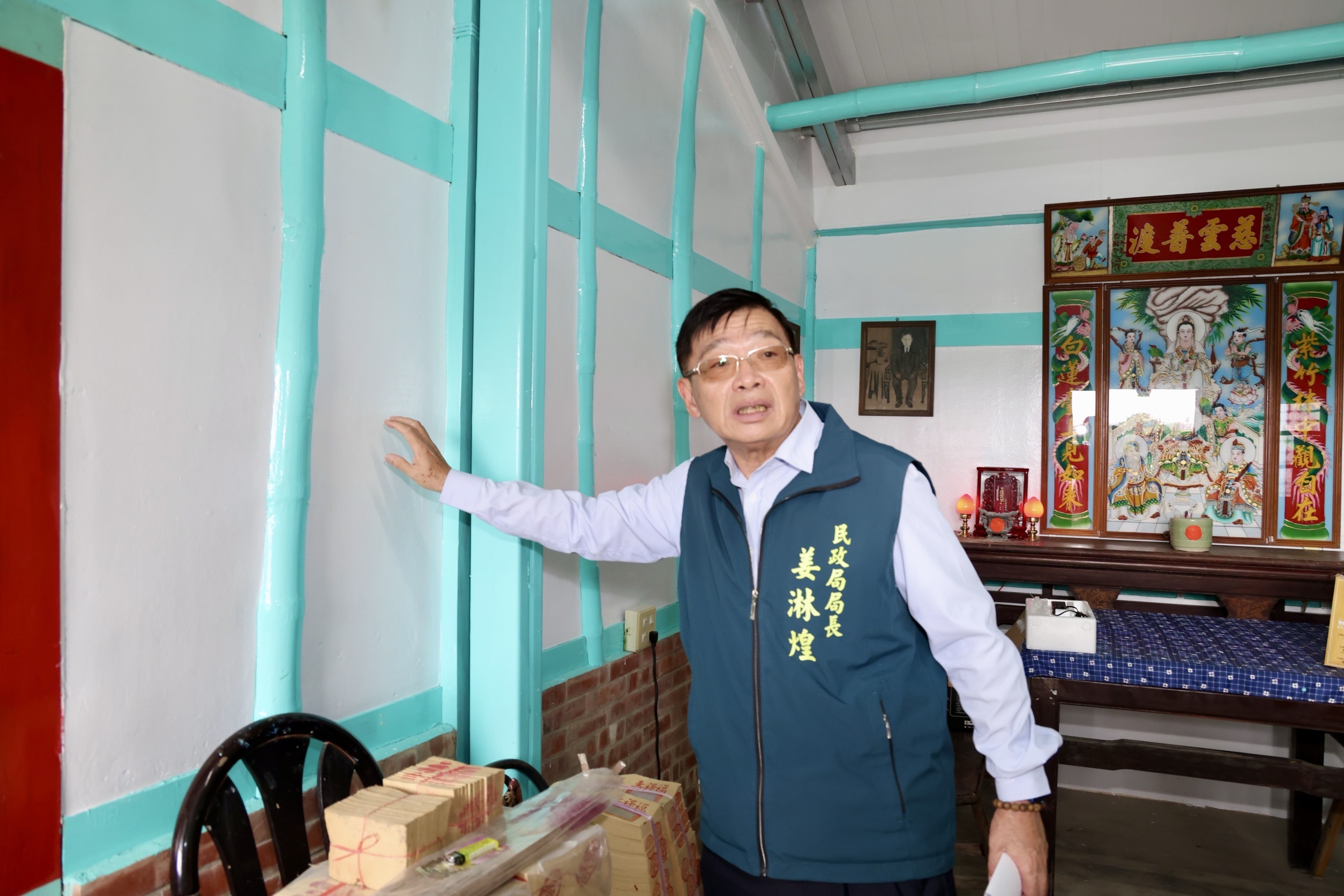 陪同賴清德視察新營區災後復建情形 黃偉哲：感謝中央及地方全力修繕讓市民安心回家