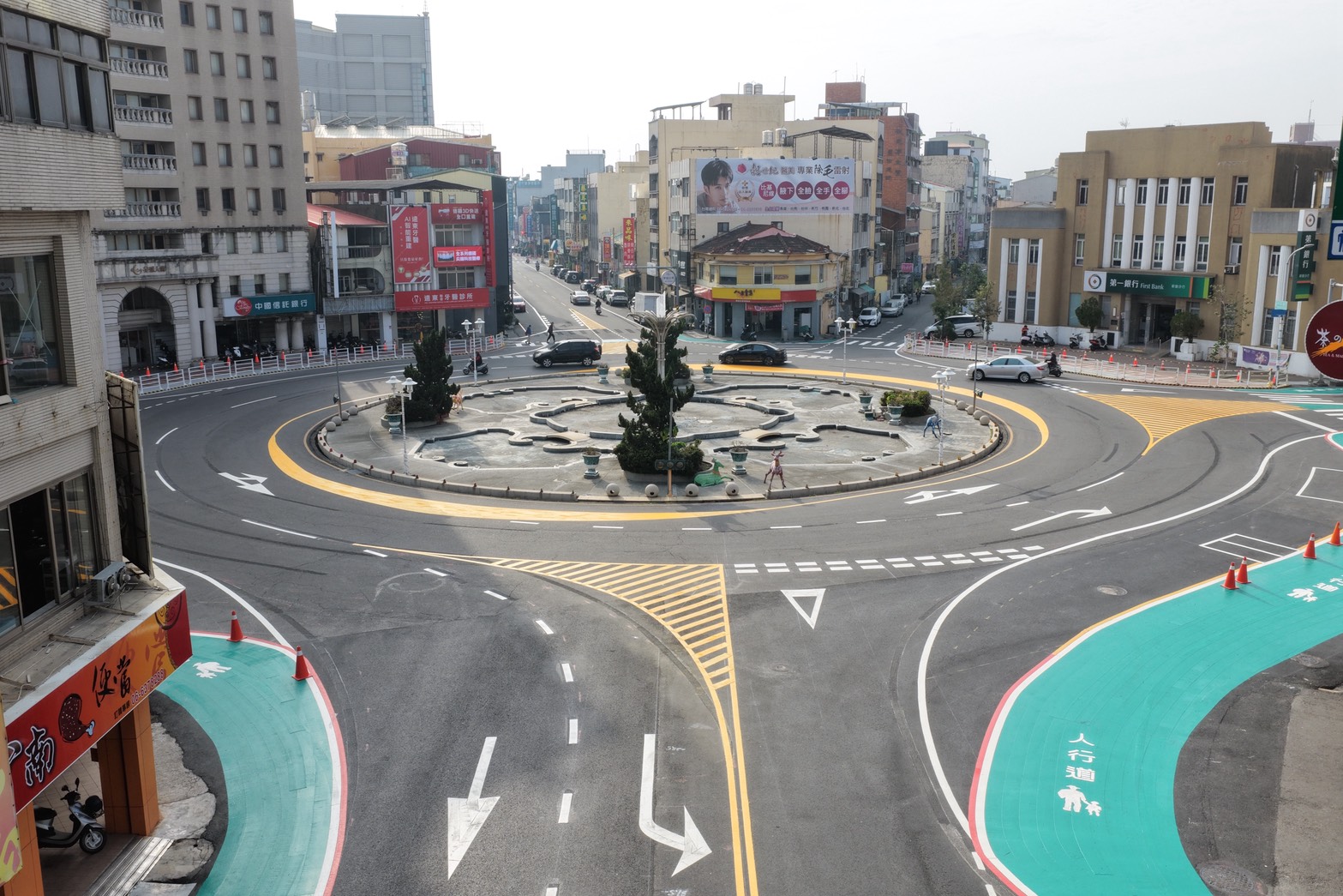 新營圓環標線優化改造 為全台市區首座螺旋圓環（Spiral Roundabout）設計