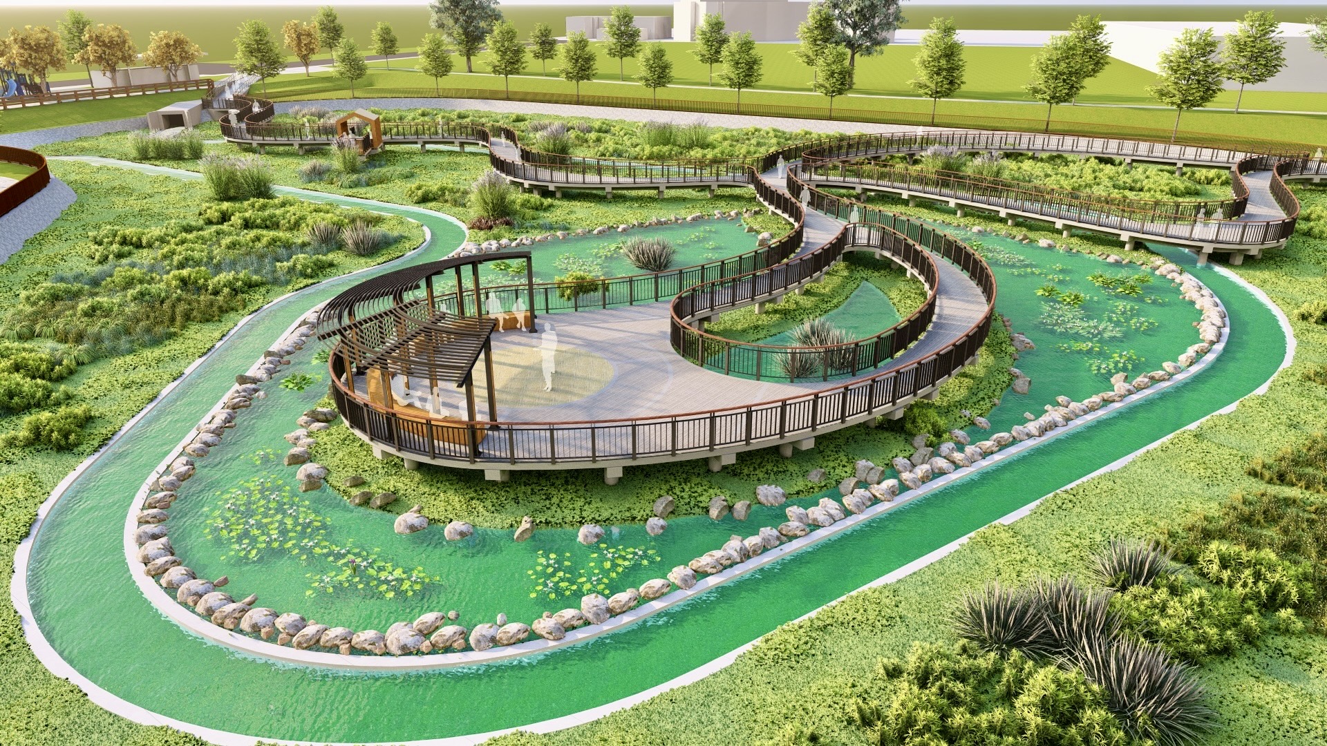 黃偉哲啟動西灣里滯洪池景觀優化 打造永康新亮點「舞動西灣」