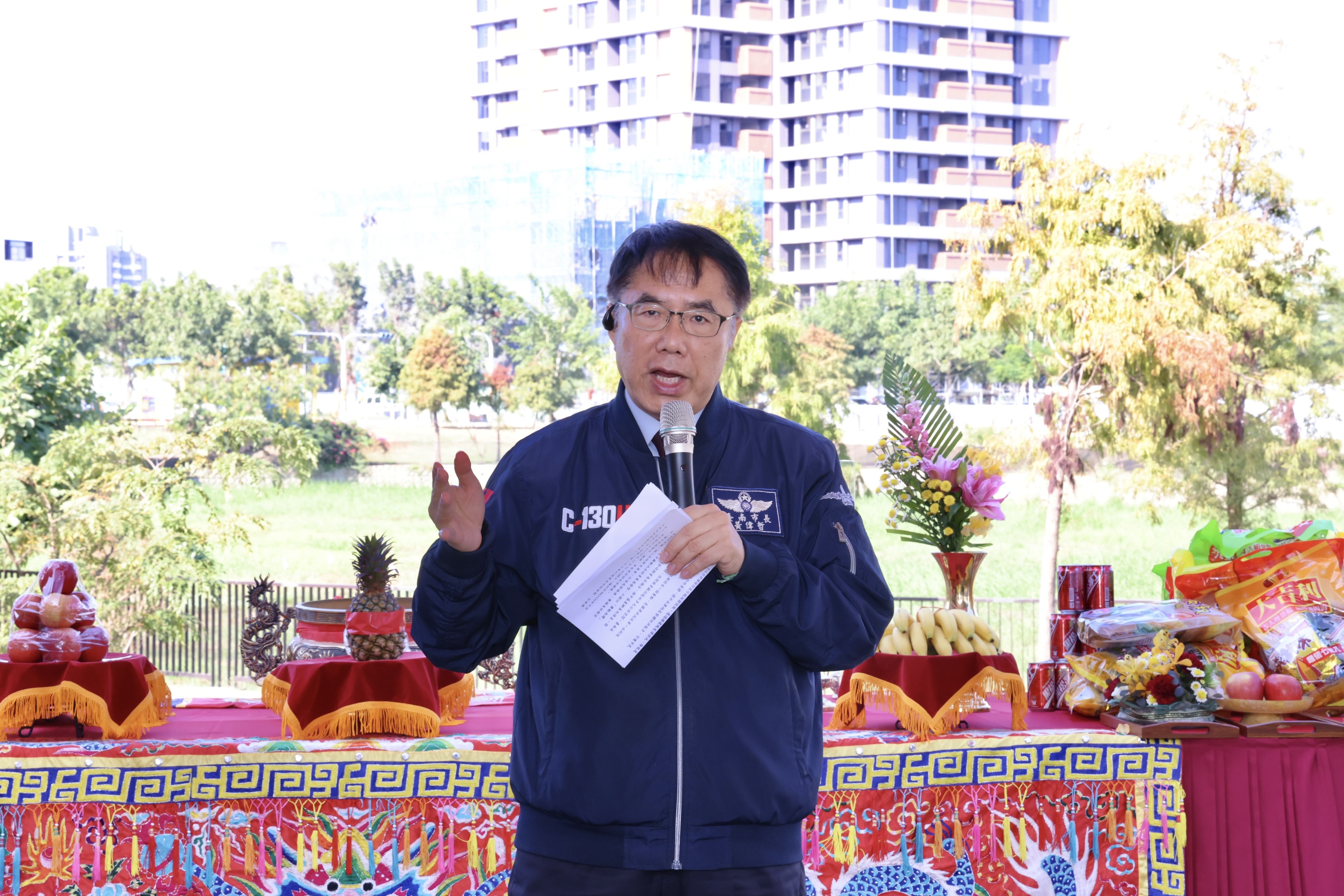 黃偉哲啟動西灣里滯洪池景觀優化 打造永康新亮點「舞動西灣」