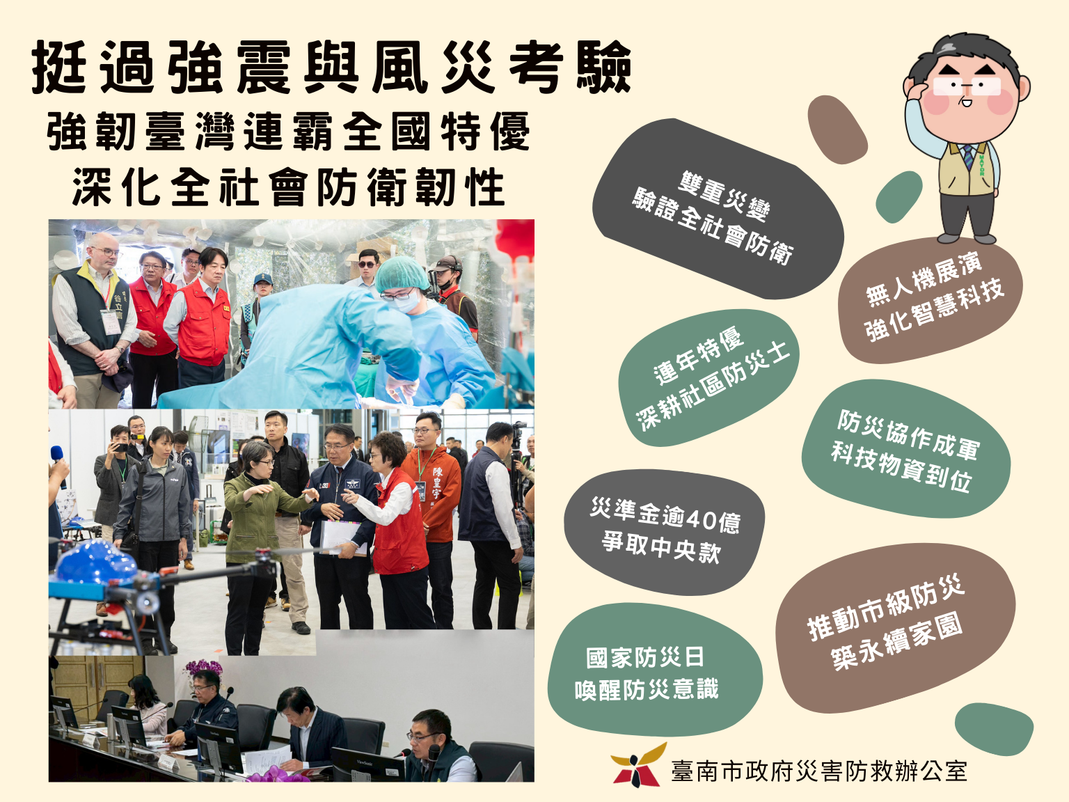 台南連霸全國防災特優！強震、風災考驗下，強化韌性守護家園