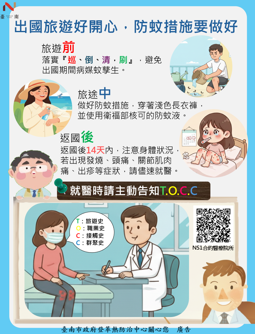 新春出遊防蚊不打烊！黃偉哲市長呼籲出國避冬、南北返鄉做好防蚊措施