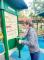 副市長體驗公園體健設施,此處的說明版字體較大易於長輩閱讀