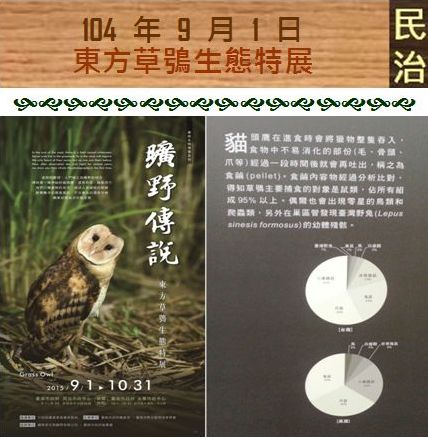 104 年 9 月 1 日 2015曠野傳說－東方草鴞生態特展