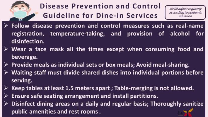 Disease Prevention and Control Guideline for Dine-in Services
