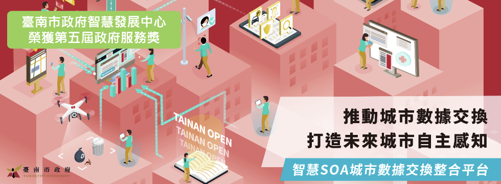 臺南市「智慧SOA城市數據交換整合平臺」 榮獲「第五屆政府服務獎」與「2022國際標竿專案奬」雙料殊榮