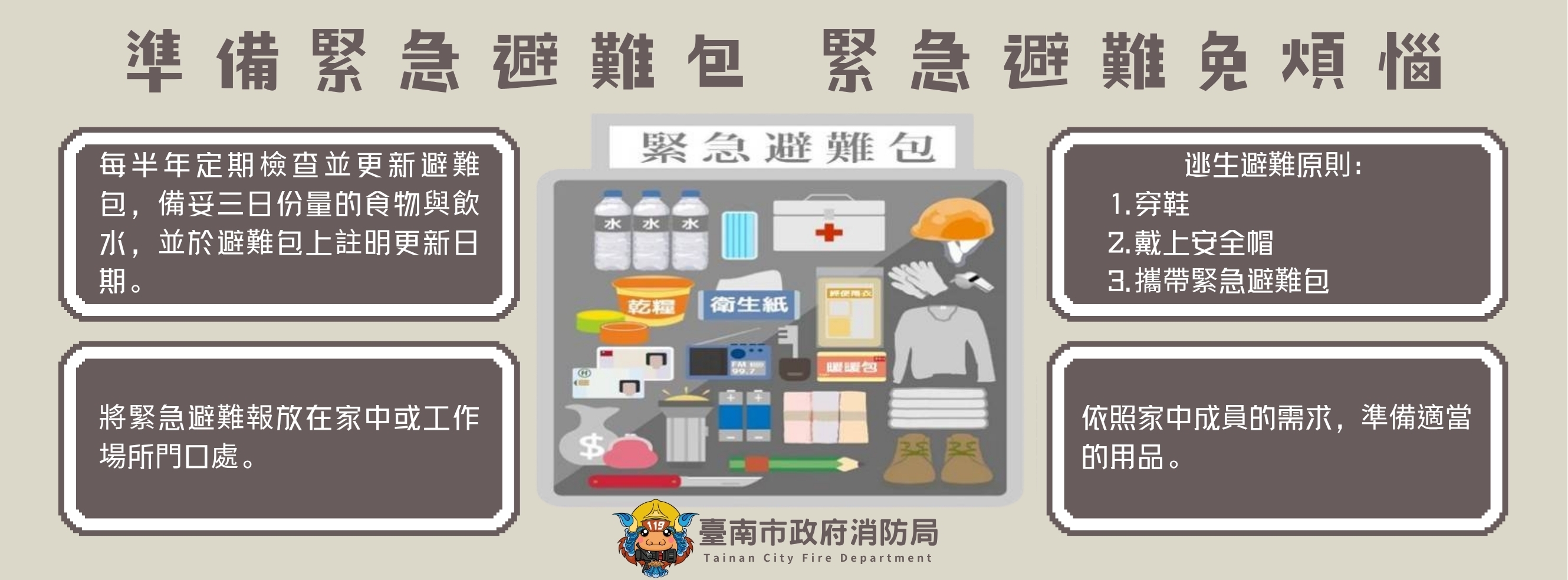 準備緊急避難包 緊急避難免煩惱