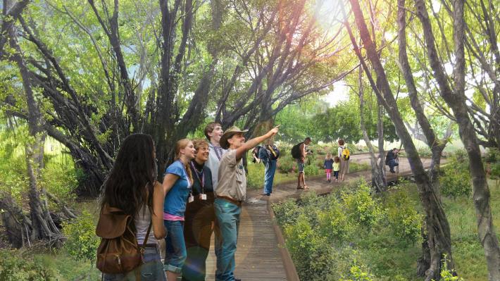 竹溪水岸改善及環境營造森林步道模擬圖
