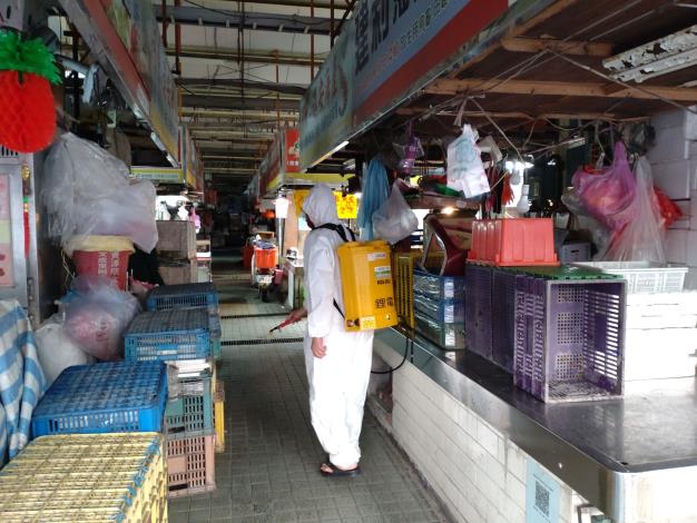 水仙宮市場於4月10號進行清潔消毒