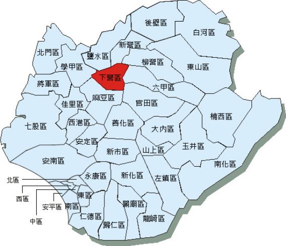 臺南市行政區域圖
