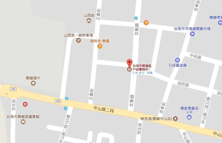 地理位置圖 歸仁戶政關廟辦公處