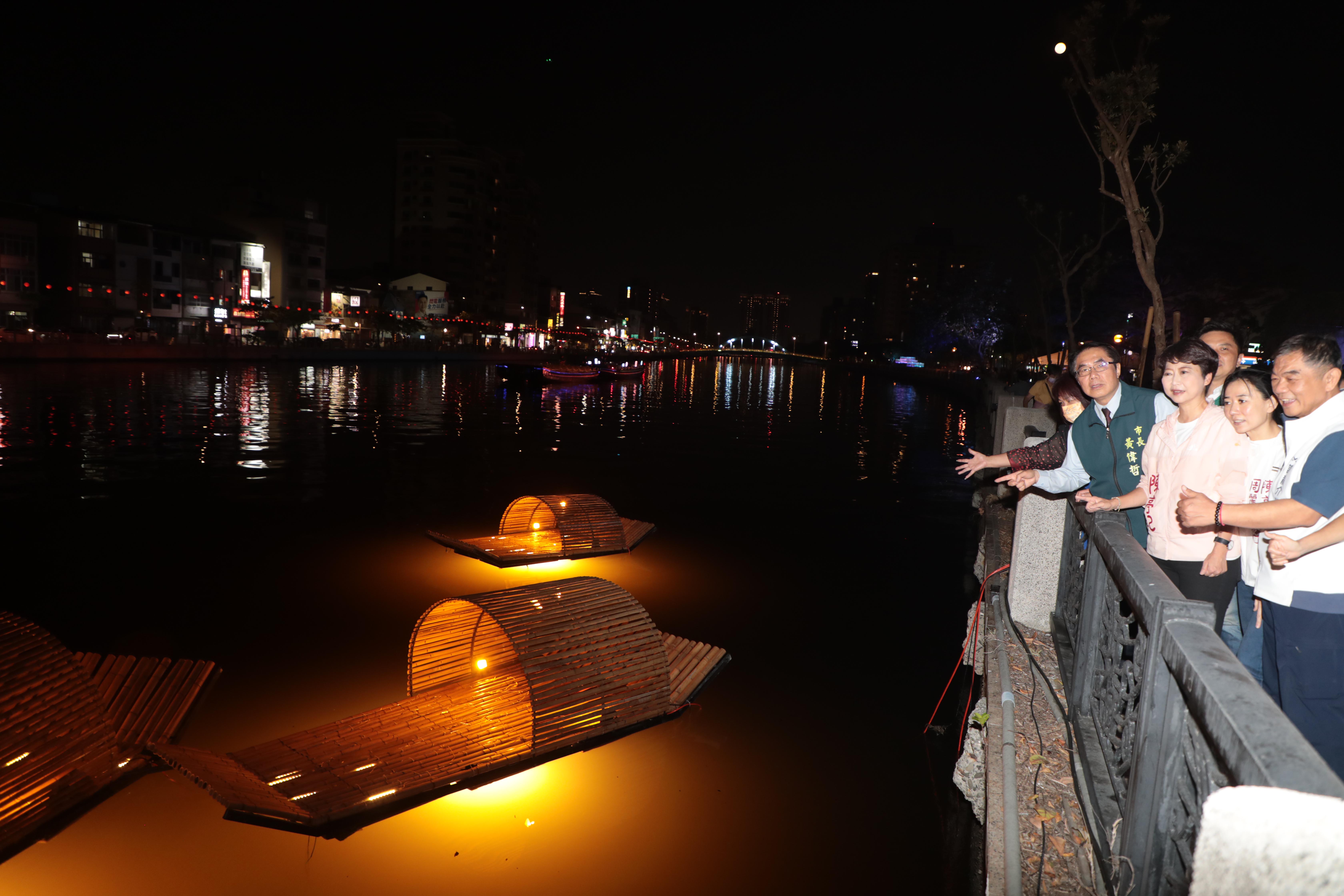台南運河百年啟燈　光影藝術點亮安平水岸新風貌