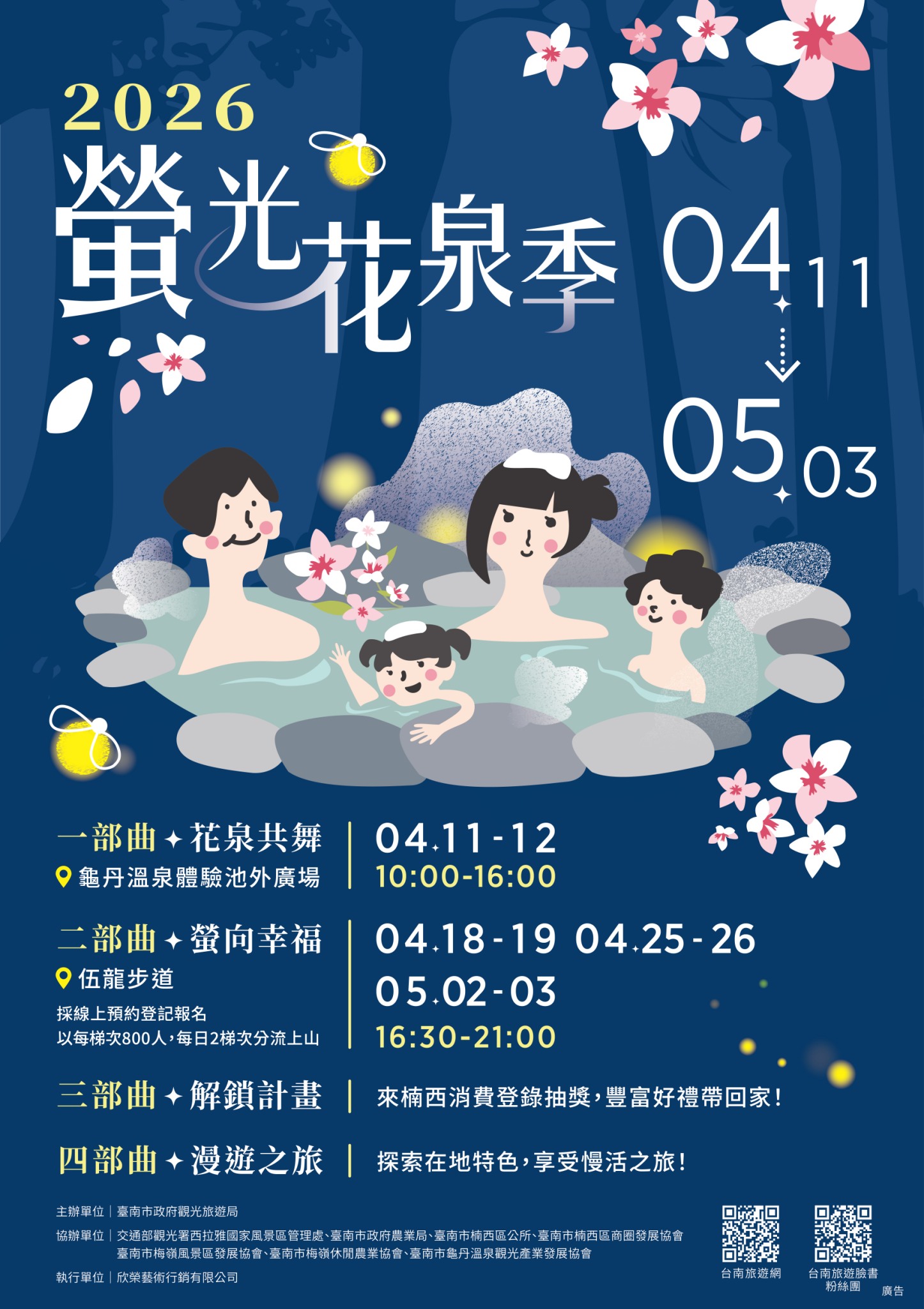 2026螢光花泉季4月11日盛大登場 四部曲串聯楠西春日魅力 邀民眾賞螢、賞花、泡湯、漫遊山城