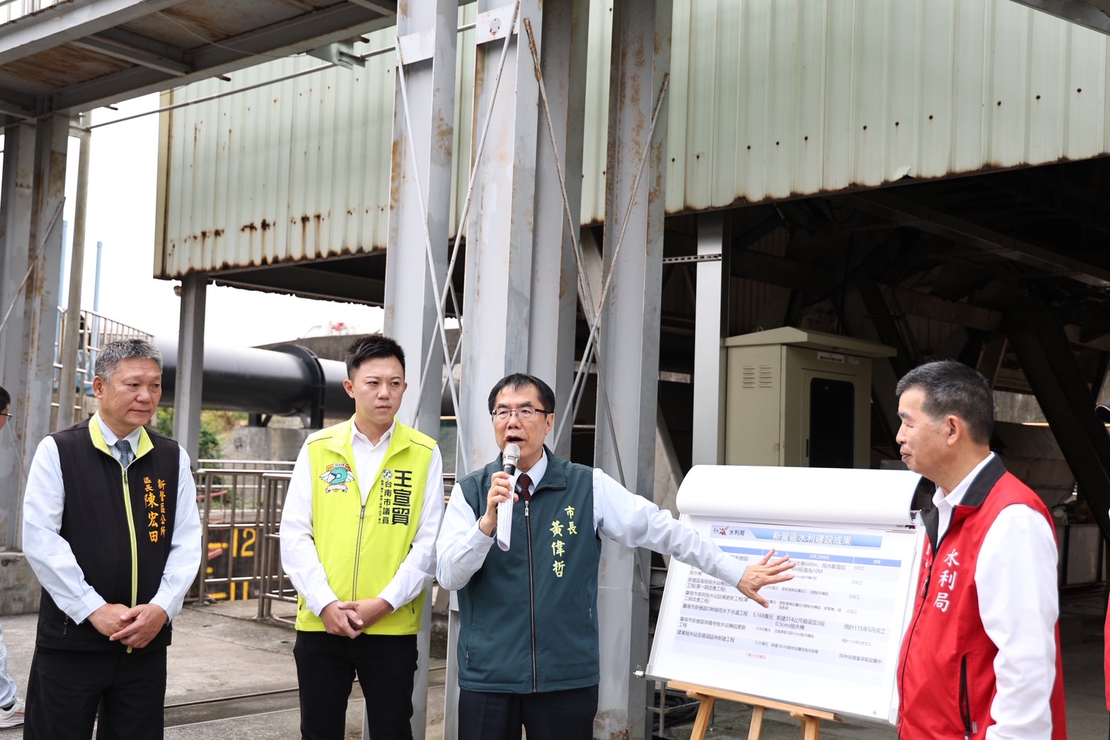 黃偉哲視察南興抽水站更新工程　確保汛期防洪無虞