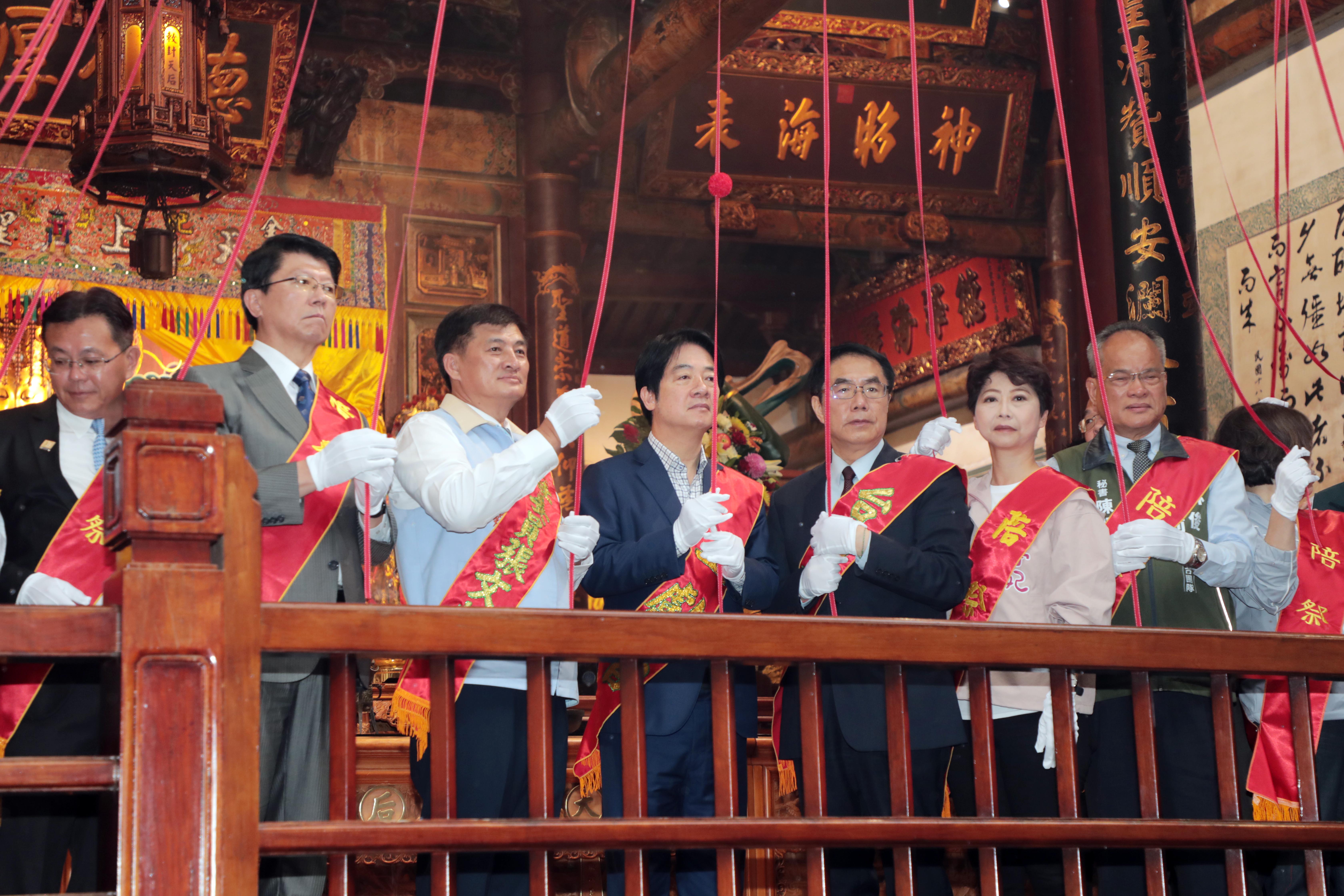 賴總統親臨祀典大天后宮春祭大典 黃偉哲陪同揭匾「恩溥黎庶」傳承宗教文化