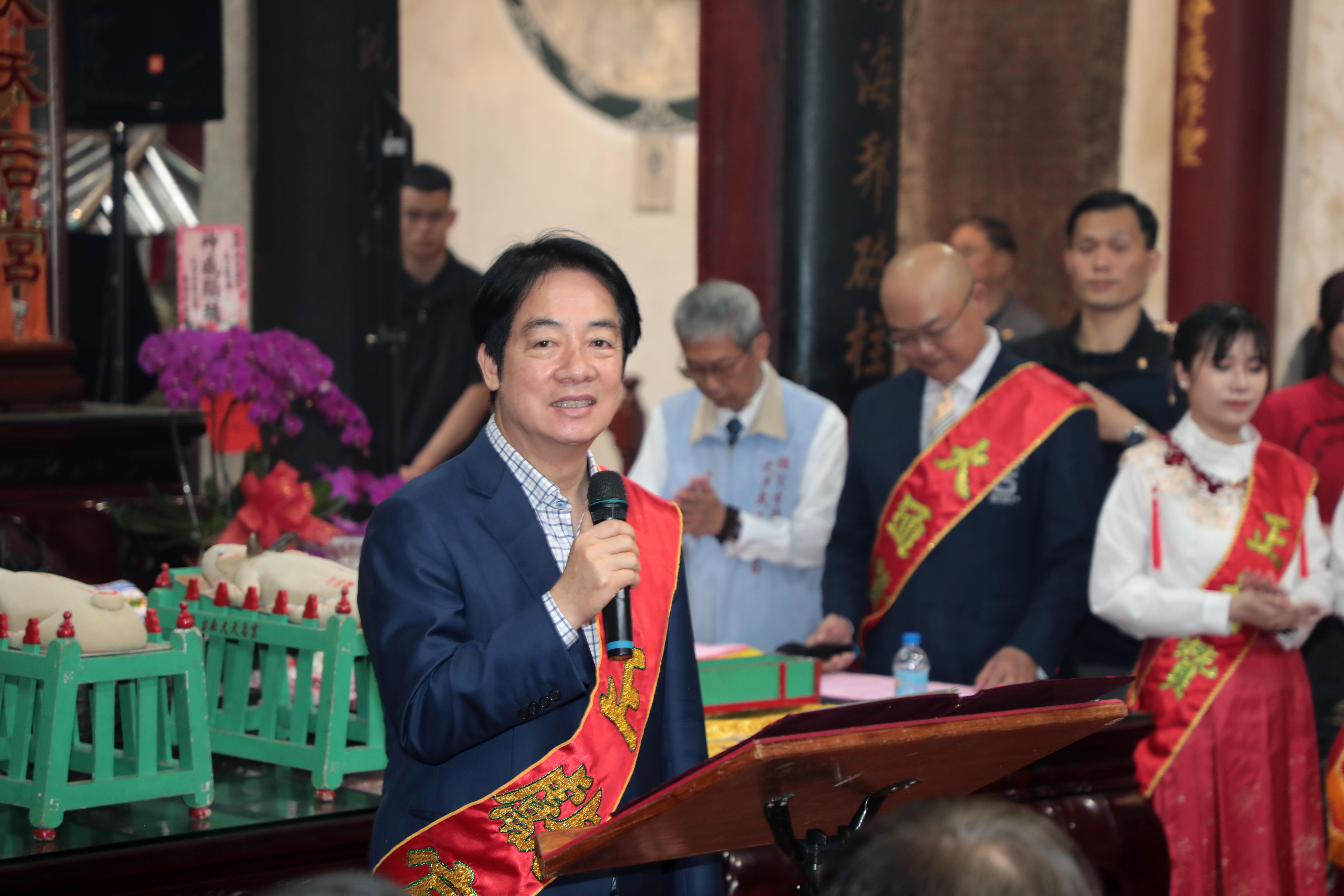 賴總統親臨祀典大天后宮春祭大典 黃偉哲陪同揭匾「恩溥黎庶」傳承宗教文化