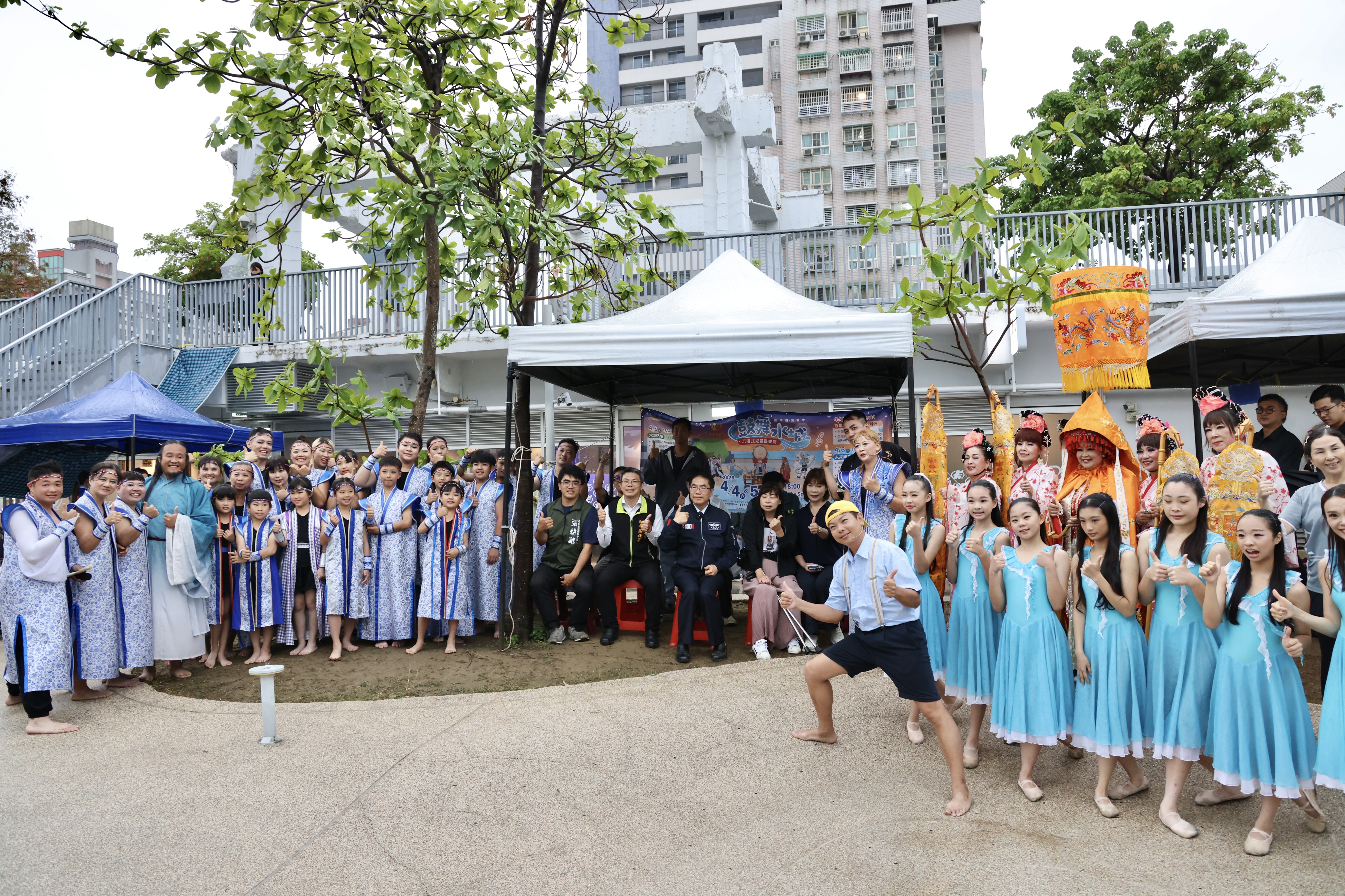 全台首創水域沉浸式兒童鼓樂劇重現台南運河百年歷史 黃偉哲邀市民來河樂廣場觀賞「鼓舞水城」