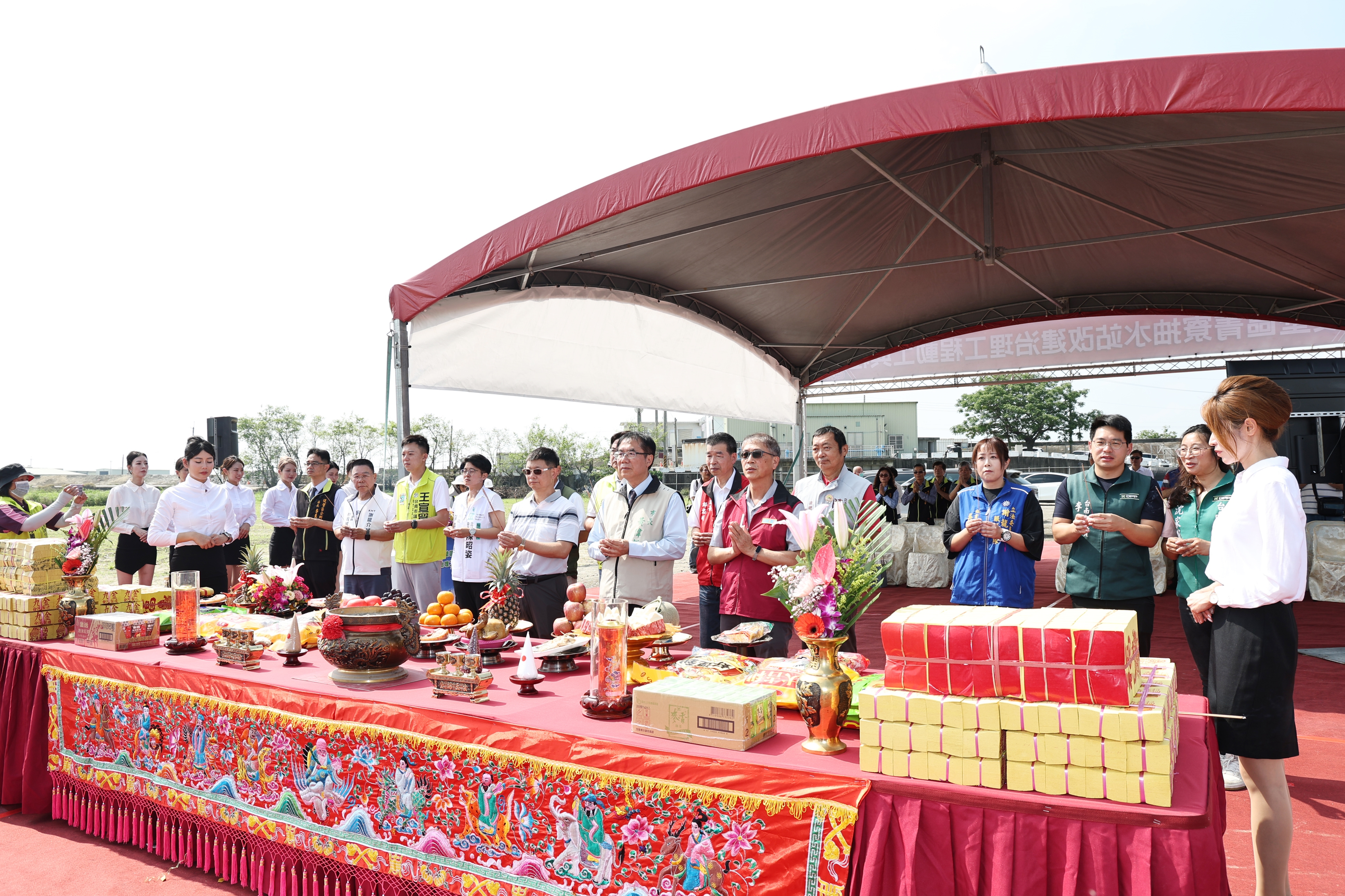 黃偉哲主持菁寮抽水站改建動土　抽水量提升至20CMS強化大新營防洪