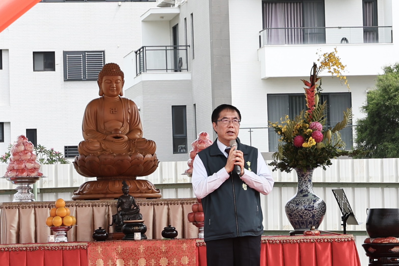 台南市廣雲寺動土，黃偉哲盼打造九份子低碳新地標，全台首座綠建築佛寺