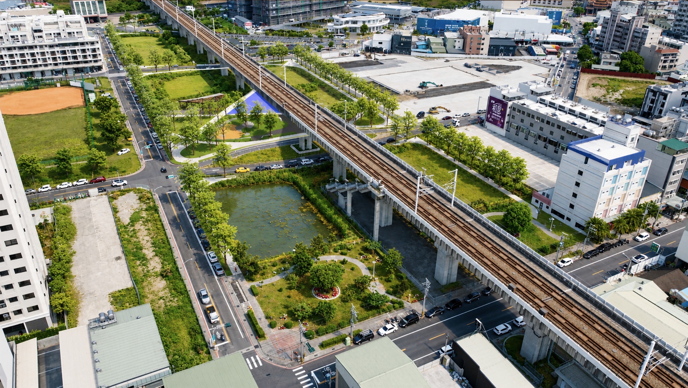 黃偉哲推動新市乾式滯洪池景觀再造 打造兼具防洪與休憩特色新地標