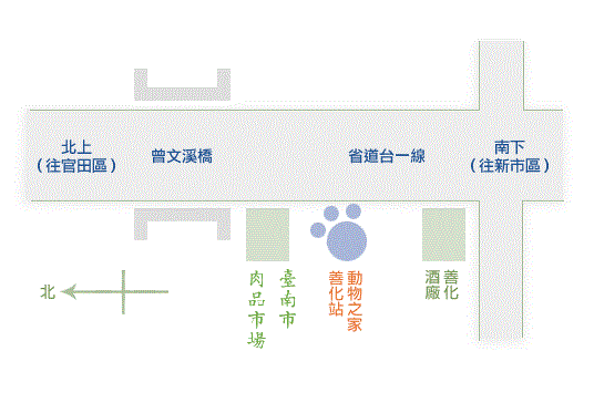 臺南市動物之家善化站地圖圖示