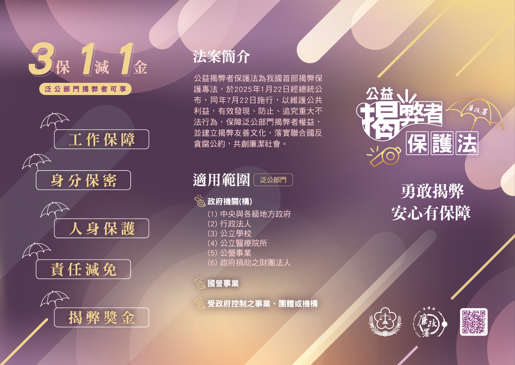 公益揭弊者保護法摺頁-正面