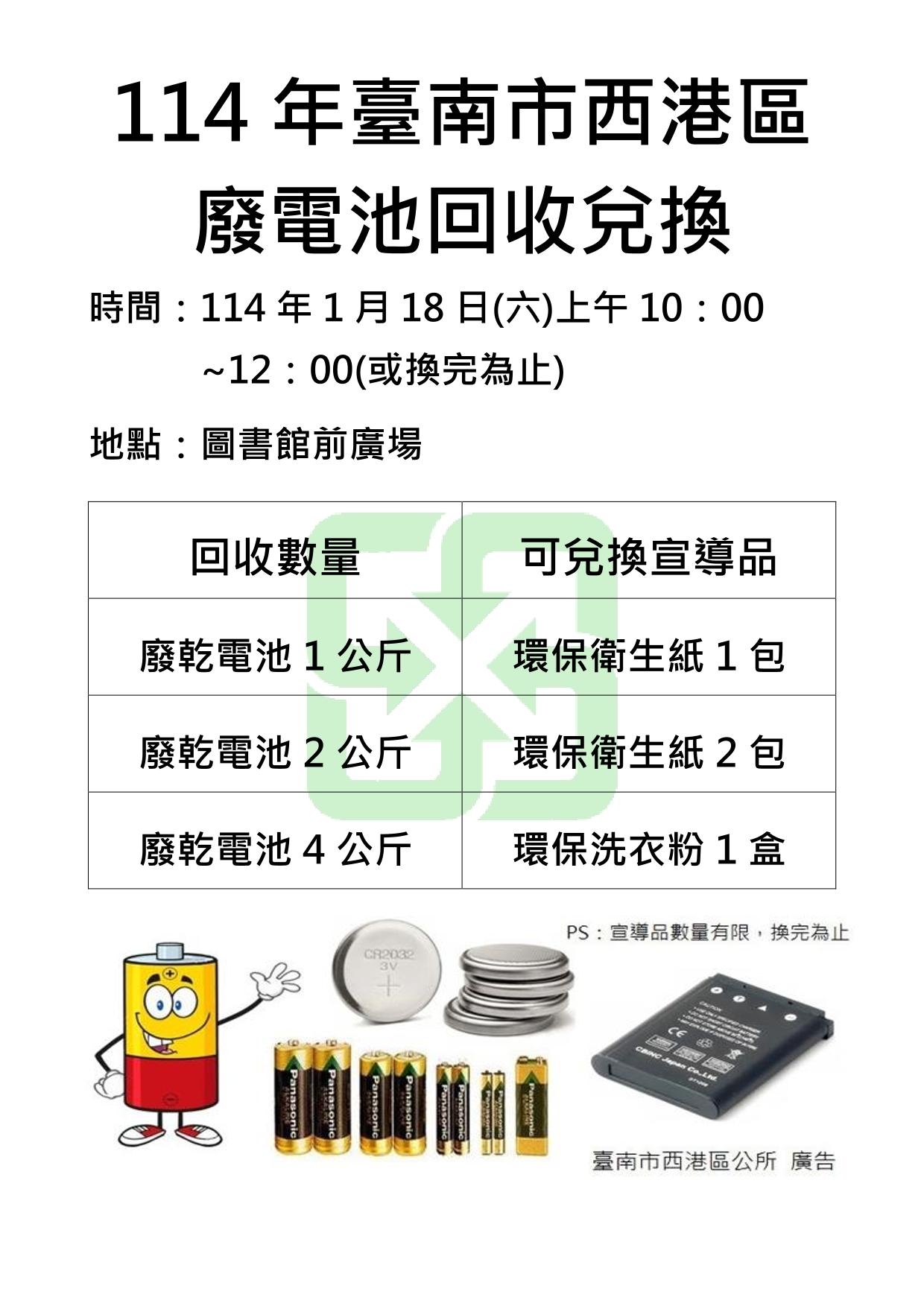 廢電池回收（114.01.18圖書館前）