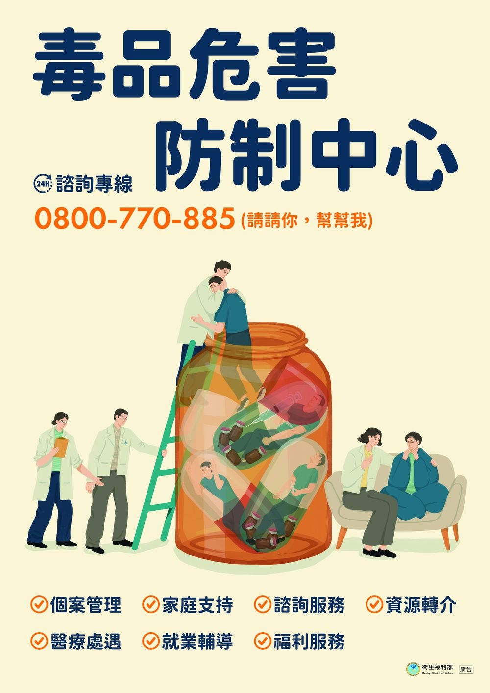 毒品危害防制中心諮詢電話