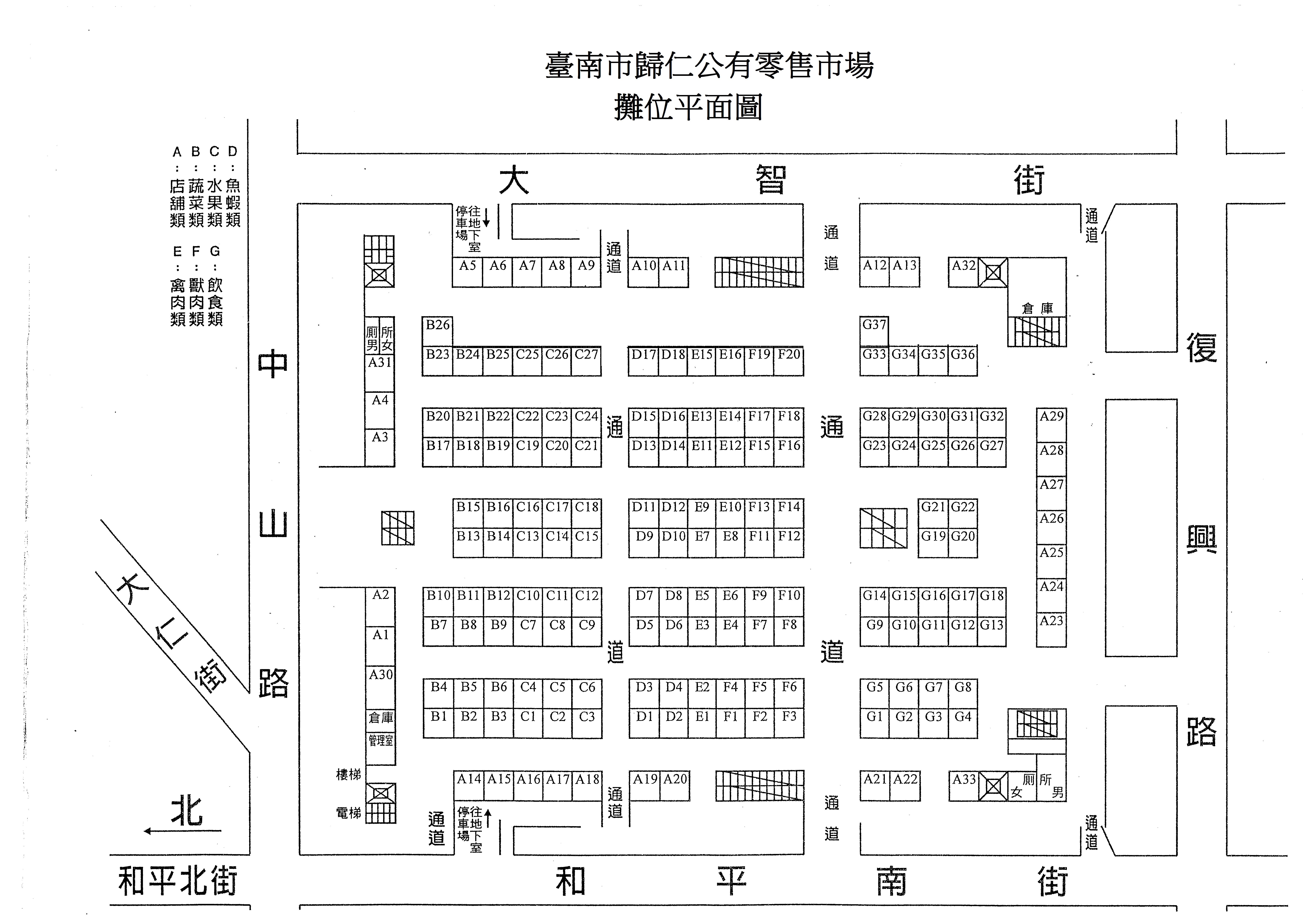 歸仁市場攤位圖