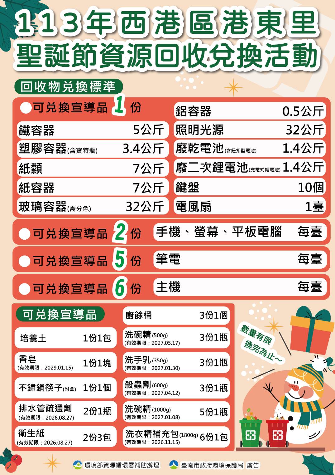113西港區港東里聖誕節環保兌換活動