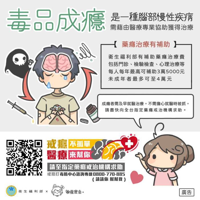 廣告毒品成癮是一種腦部慢性疾病宣導海報