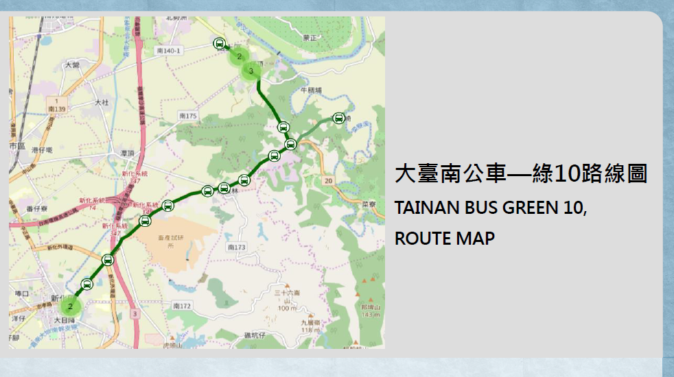 大臺南公車-綠10路線圖