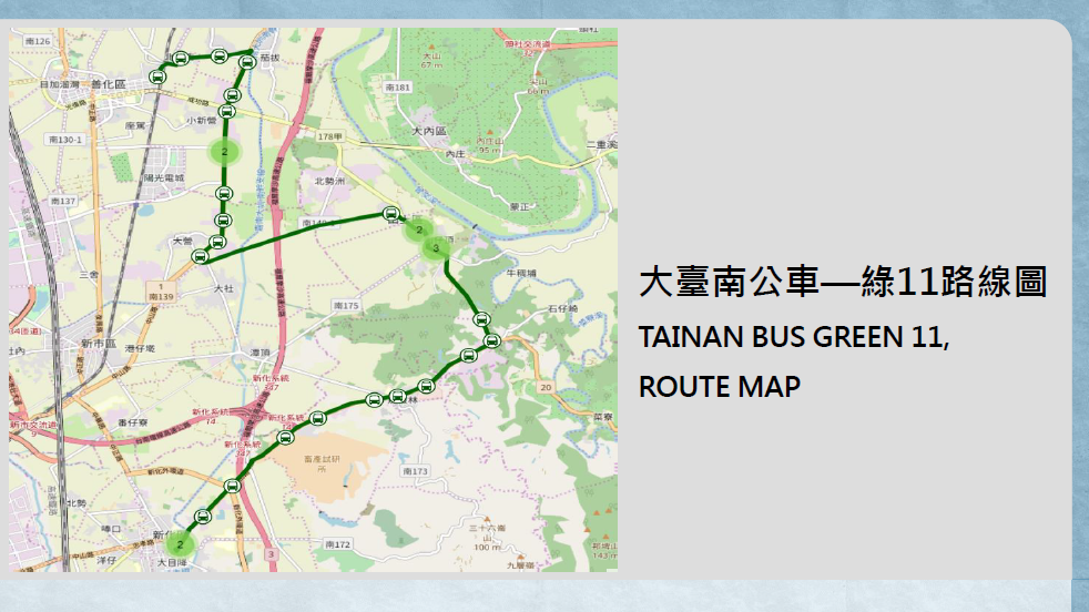 大臺南公車-綠11路線圖