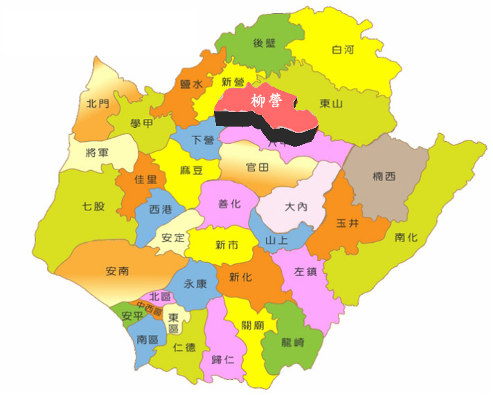 臺南市區域分佈圖