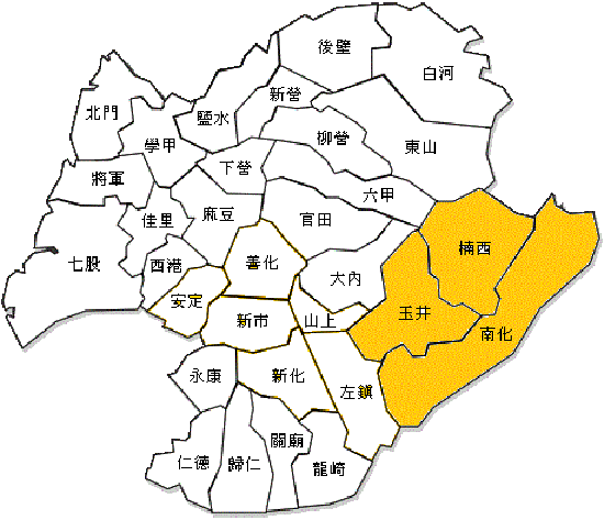 台南市轄區範圍地圖